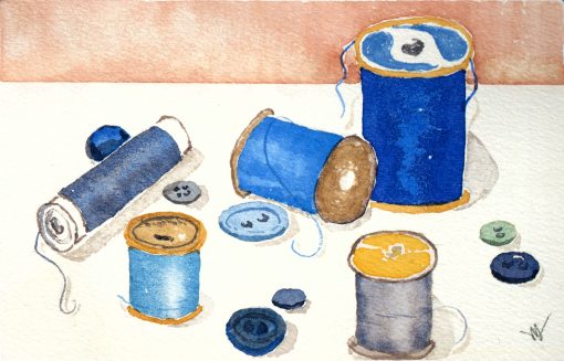 Blue Buttons and Thread